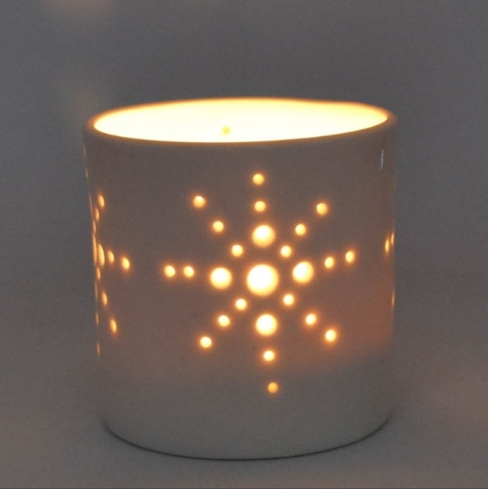 Set Of Four Handmade Luna Lighting Porcelain Tea Lights Beautiful - Picture 3 of 9